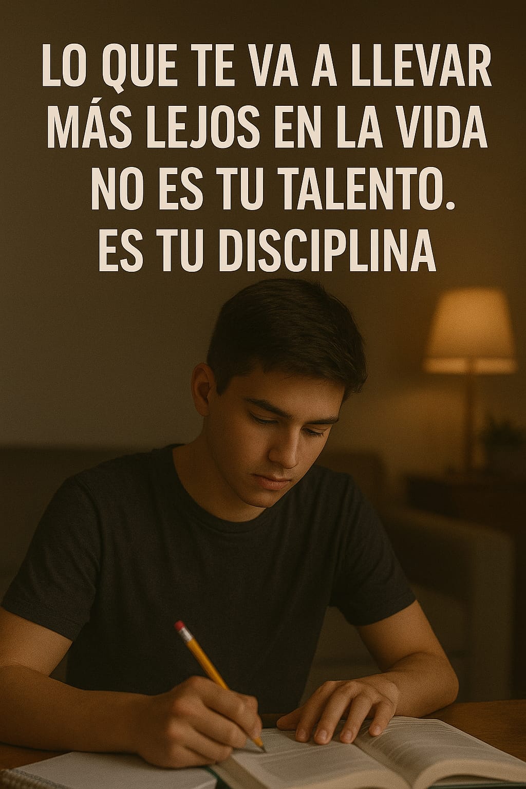 Joven estudiante subiendo escalones simbólicos que representan buenos hábitos como la disciplina