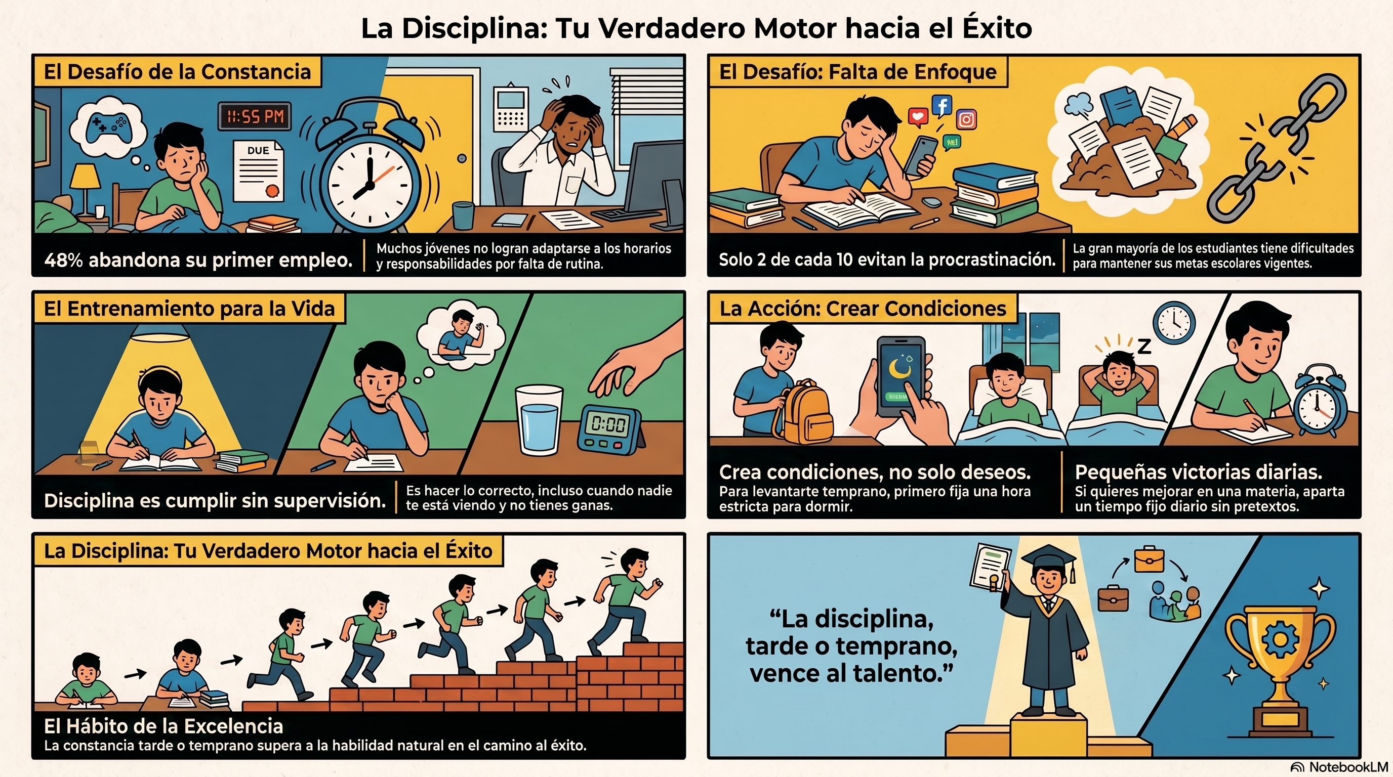 Lo que te va a llevar más lejos en la vida no es tu talento. Es tu disciplina
